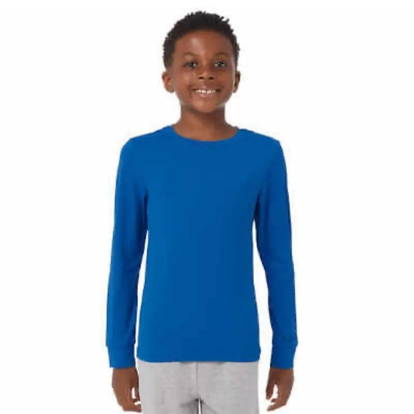 32 Degrees Kids Air Mesh Long Sleeve Blue Tee Large - Picture 2 of 4